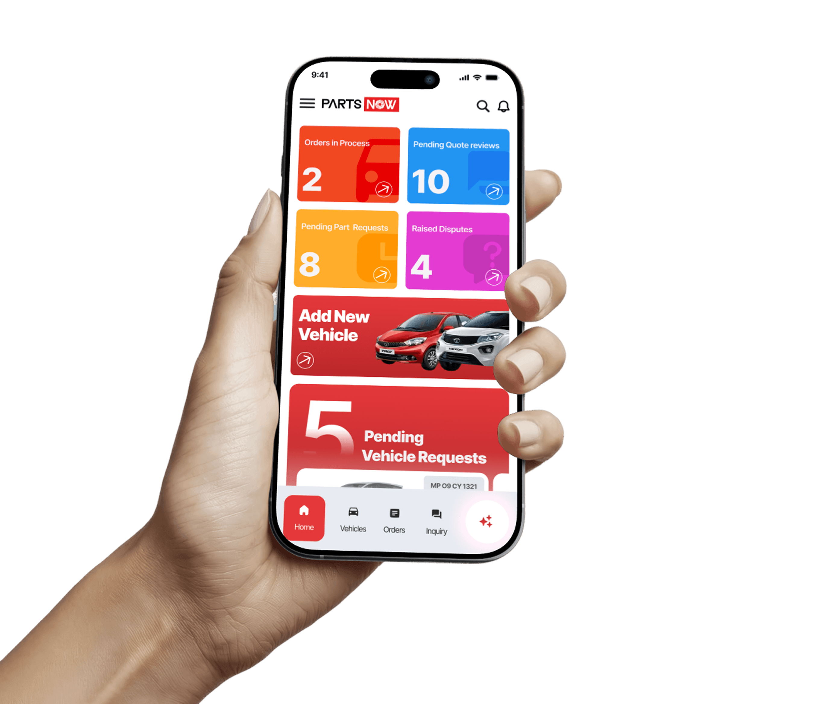 Parts Now app on iPhone