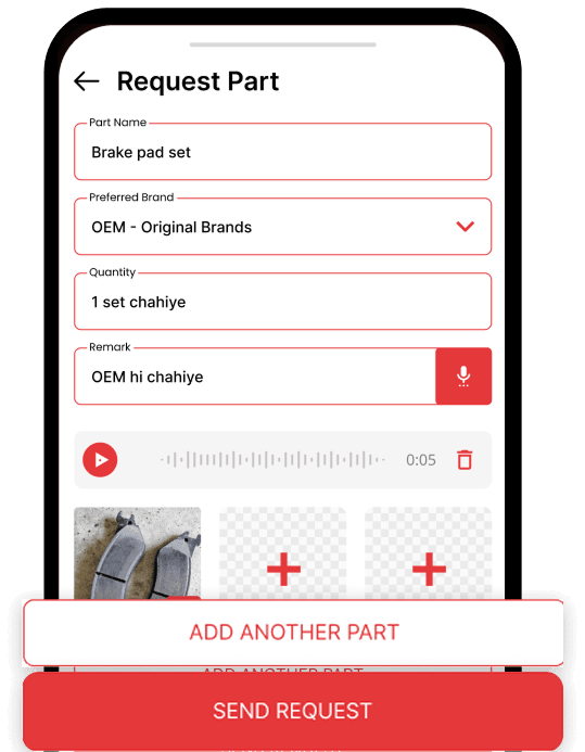 Raise a Parts Request